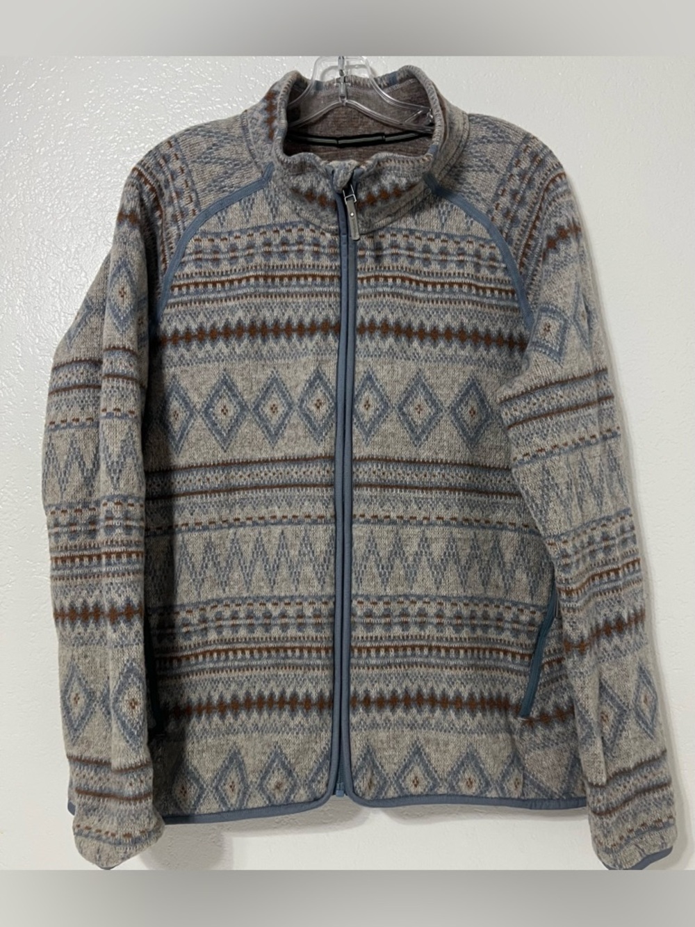 Smartwool Wool Blend Full Zip Jacket XL Nordic Fair Isle Hiking  Cozy Cabin Core